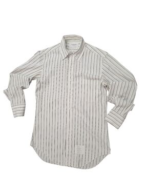Thom Browne White Shirt with Black Pinstripes